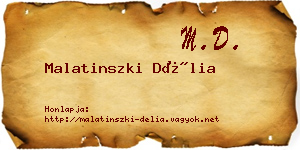 Malatinszki Délia névjegykártya
